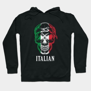 Italy Flag Skull - Cool Italian Culture Grunge Hoodie